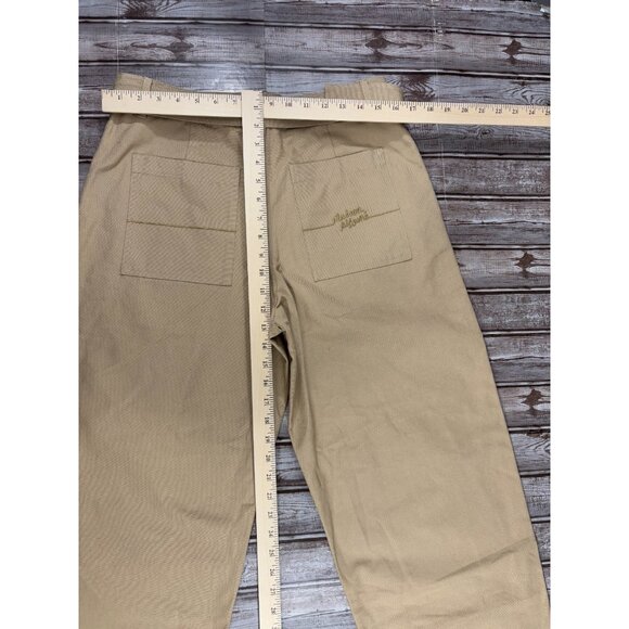 Maison Kitsuné belted Pants size 42 US XL color cork NWT mspr 325 cotton canvas - Picture 6 of 7